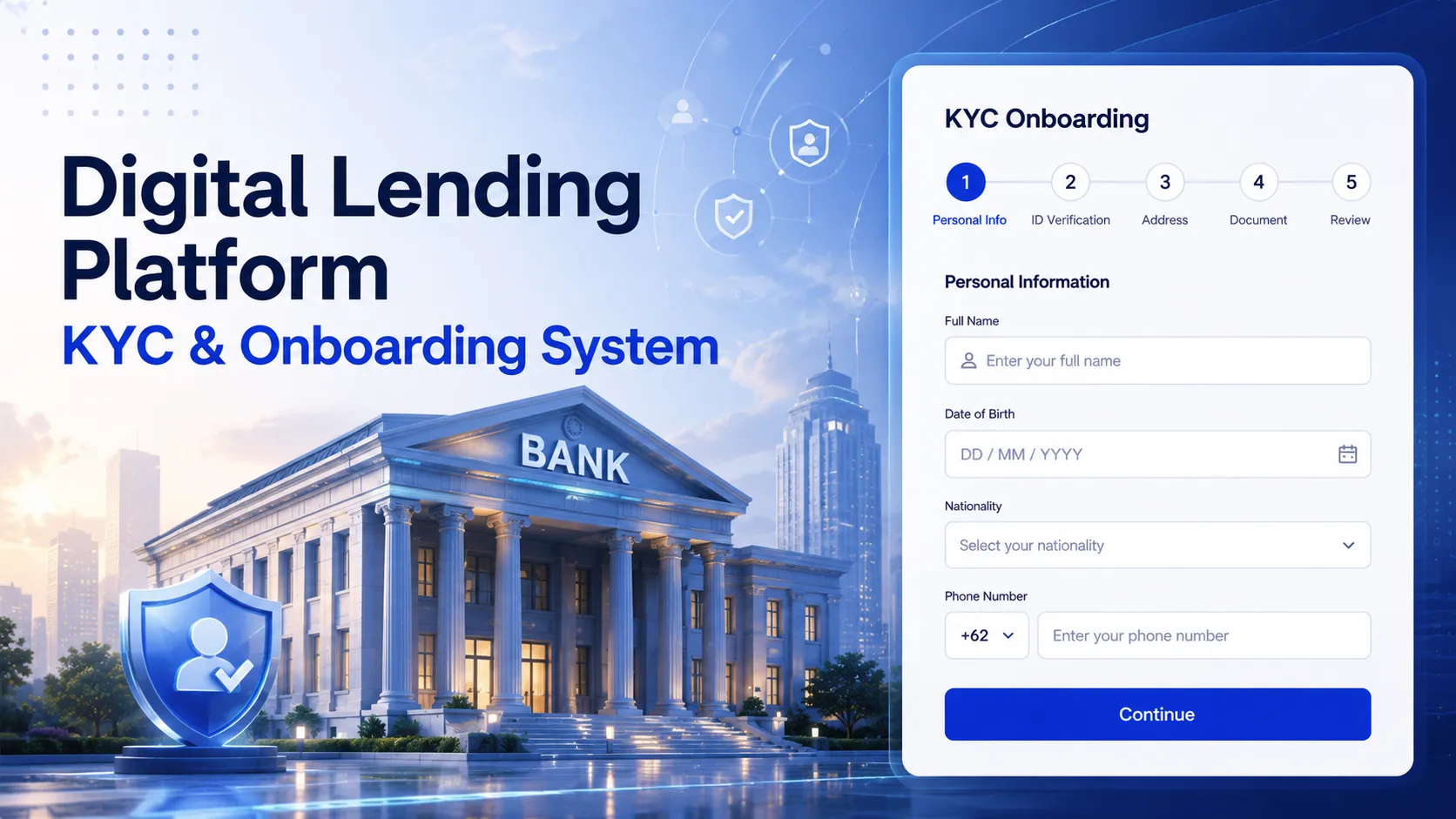Digital Lending Platform KYC onboarding flow preview