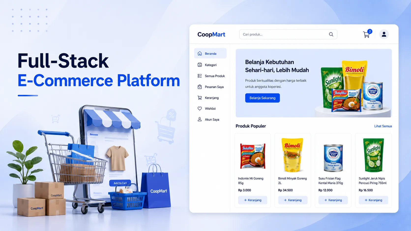 Full-Stack E-Commerce Platform product catalog preview