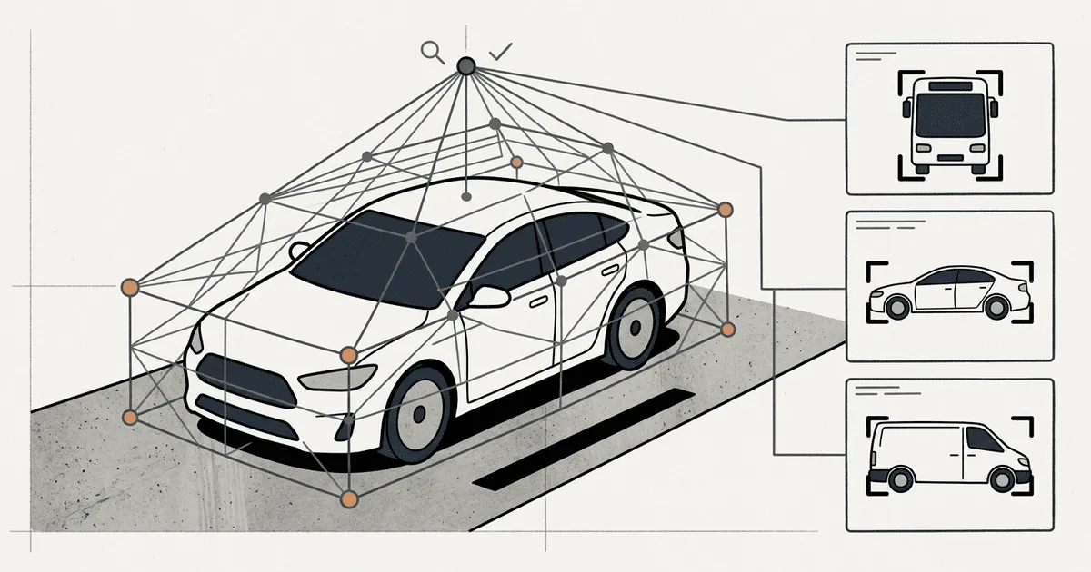 Vehicle detection system classifying cars, vans, and buses